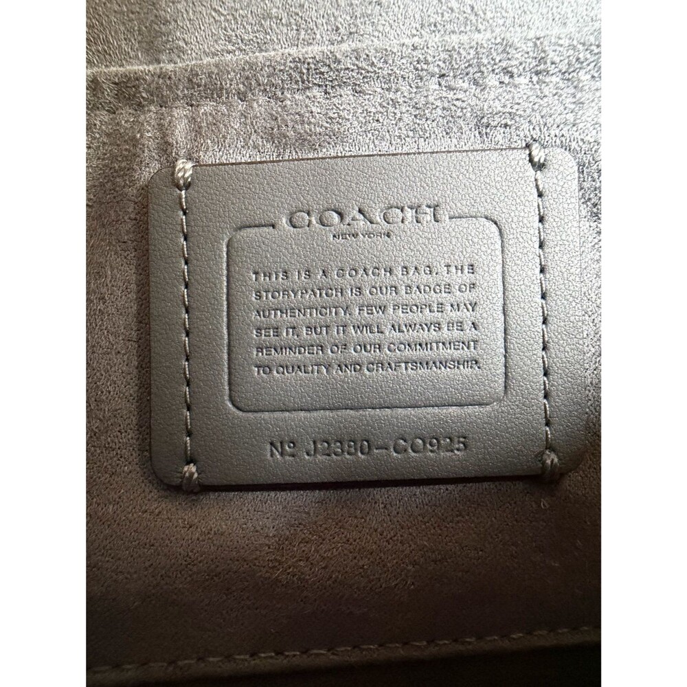 Coach Morgan Square Crossbody Shoulder Bag in Silver Glitter Leather CO925 - Picture 10 of 16